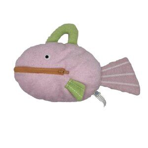 Pottery Barn Kids Bathtime Fish Toiletry Bag Pink Zipper Baby Animal Ocean Beach